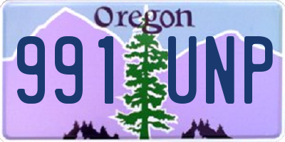 OR license plate 991UNP