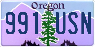 OR license plate 991USN