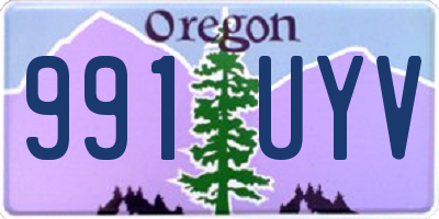 OR license plate 991UYV