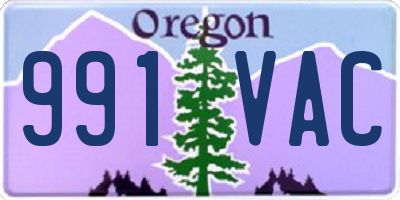 OR license plate 991VAC