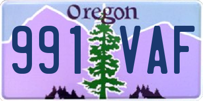 OR license plate 991VAF