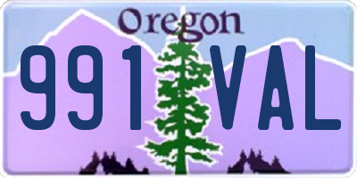 OR license plate 991VAL