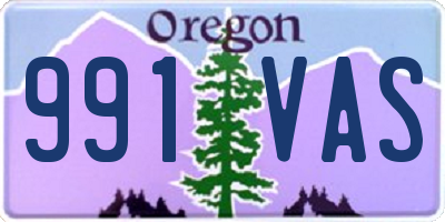 OR license plate 991VAS