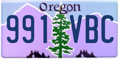 OR license plate 991VBC