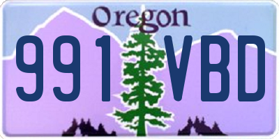 OR license plate 991VBD