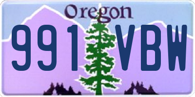 OR license plate 991VBW