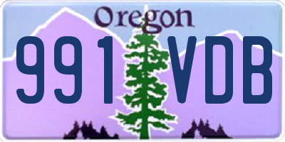 OR license plate 991VDB