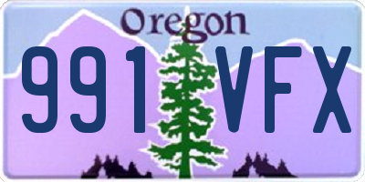 OR license plate 991VFX