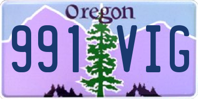OR license plate 991VIG
