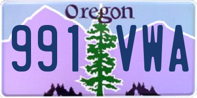 OR license plate 991VWA