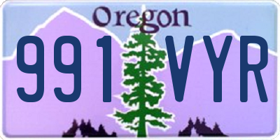 OR license plate 991VYR