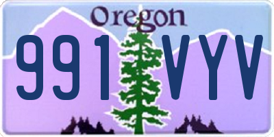 OR license plate 991VYV