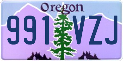 OR license plate 991VZJ