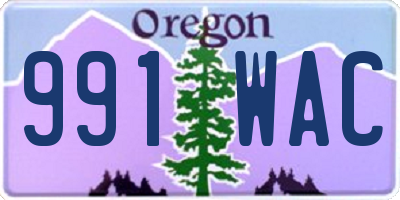 OR license plate 991WAC