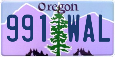 OR license plate 991WAL
