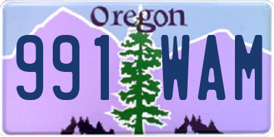 OR license plate 991WAM