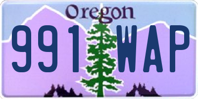 OR license plate 991WAP