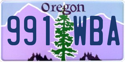 OR license plate 991WBA