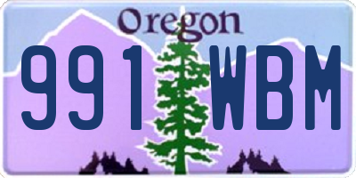 OR license plate 991WBM