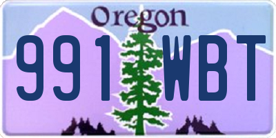 OR license plate 991WBT