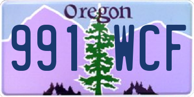 OR license plate 991WCF