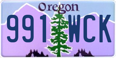 OR license plate 991WCK