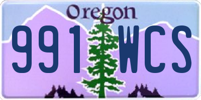 OR license plate 991WCS