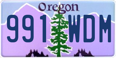 OR license plate 991WDM