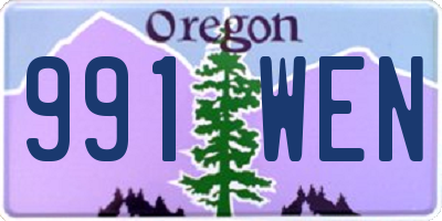 OR license plate 991WEN