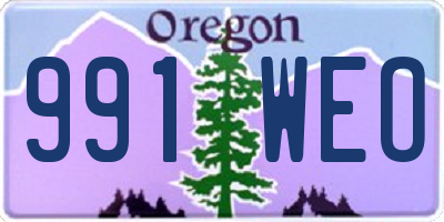 OR license plate 991WEO