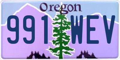 OR license plate 991WEV