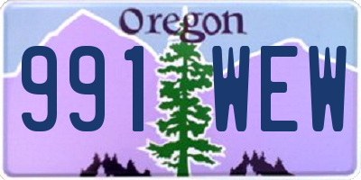 OR license plate 991WEW