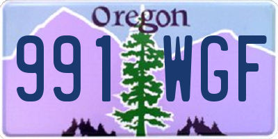 OR license plate 991WGF