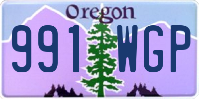 OR license plate 991WGP