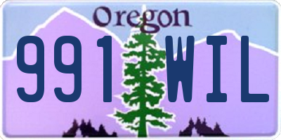 OR license plate 991WIL