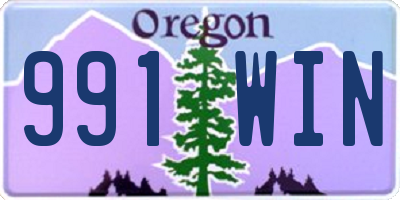 OR license plate 991WIN