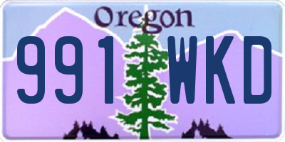 OR license plate 991WKD