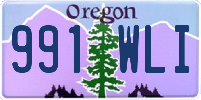 OR license plate 991WLI