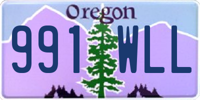 OR license plate 991WLL