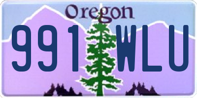 OR license plate 991WLU