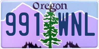 OR license plate 991WNL
