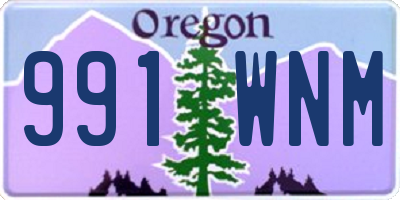 OR license plate 991WNM