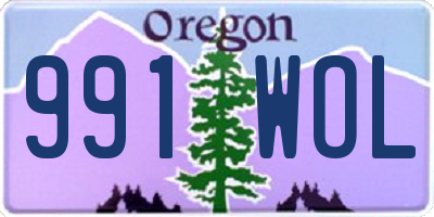 OR license plate 991WOL