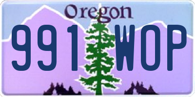 OR license plate 991WOP