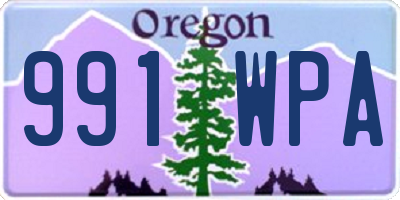 OR license plate 991WPA