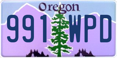OR license plate 991WPD