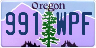 OR license plate 991WPF