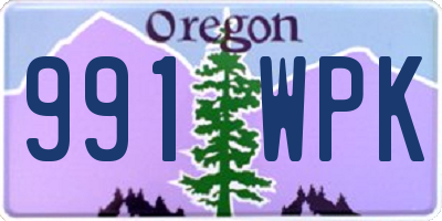 OR license plate 991WPK