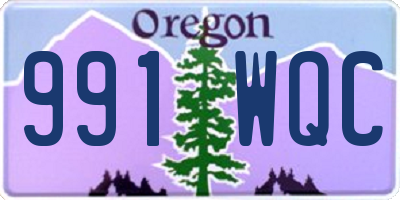 OR license plate 991WQC