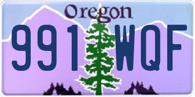 OR license plate 991WQF